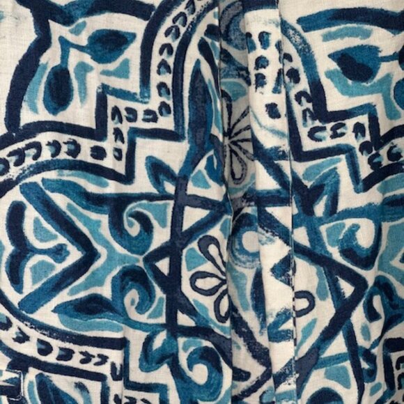 Artisan‎ Printed Linen 3/4-sleeves. Open-front design.. Linen. - Picture 4 of 5